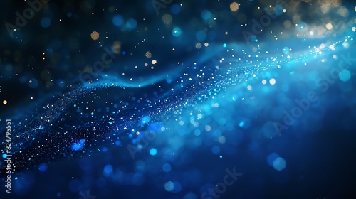 Abstract background, Dark blue and glow particle