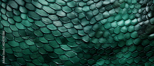 Detailed reptile skin texture in green, exotic background photo