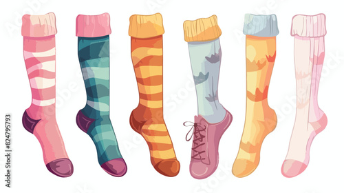 Woman socks. Female warm and casual socks collection.