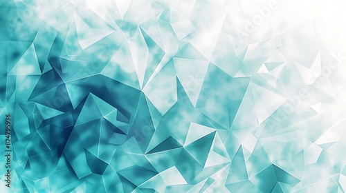Abstract background  fractal polygon background turquoise and white