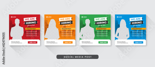 Job vacancy Open recruitment social media post template