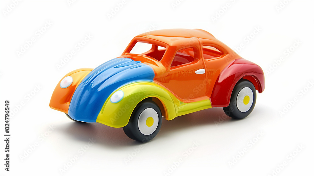 Colorful Toy Car on White Background Colorful Toy Car on White Background