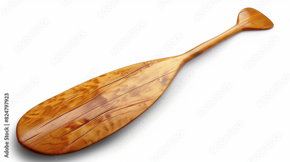 Wooden Canoe Paddle on White Background Wooden Canoe Paddle on White Background