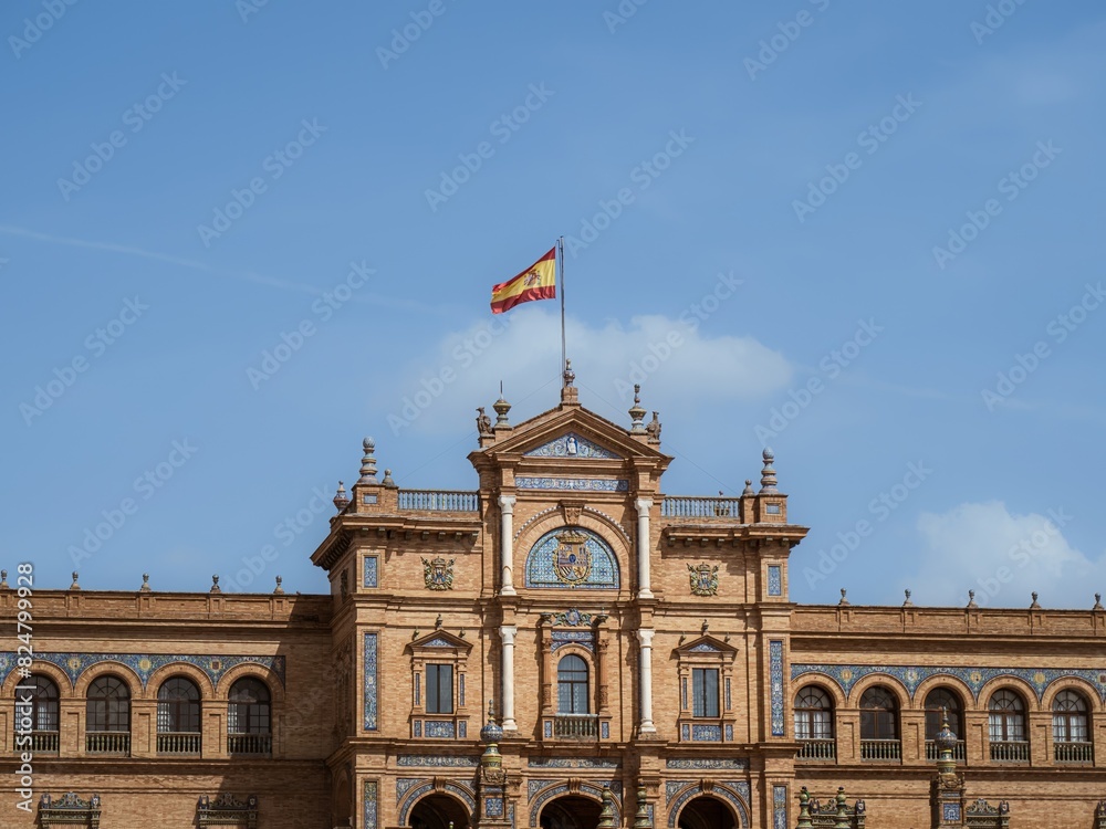 Fototapeta premium Main building of the Plaza de Espana in Seville, Spain, Andalusia