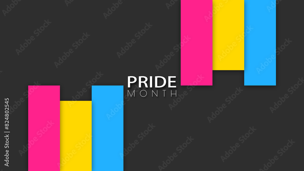 Happy Pride Month Pansexual Pride Flag Column Background
