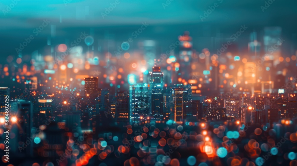 Smart city with digital smart network connected transformation concept ...