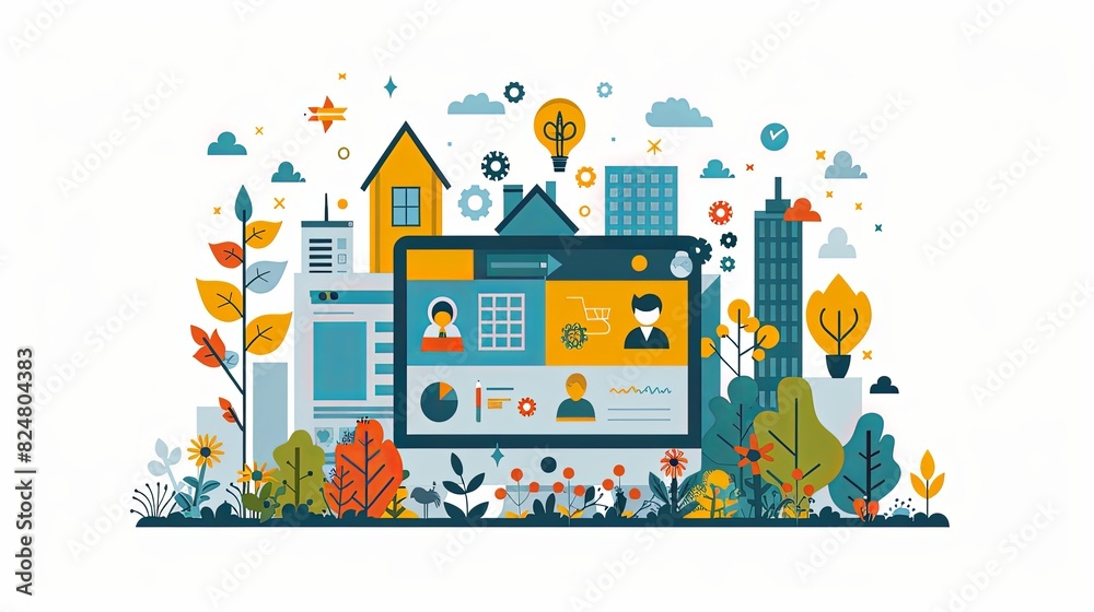 Set of design and development people illustrations. Flat design vector illustrations of graphic and web design and development, social media, creative process, app development Set of design and development people illustrations. Flat design vector illustrations of graphic and web design and development, social media, creative process, app development