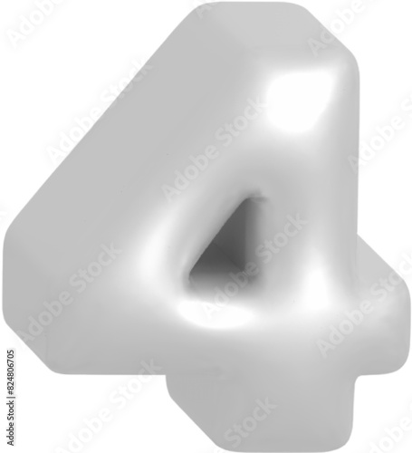 four metallic inflate balloon style alphabet