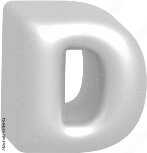D metallic inflate balloon style alphabet