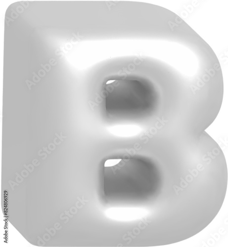 B metallic inflate balloon style alphabet