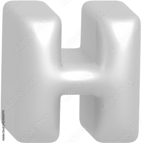 H metallic inflate balloon style alphabet