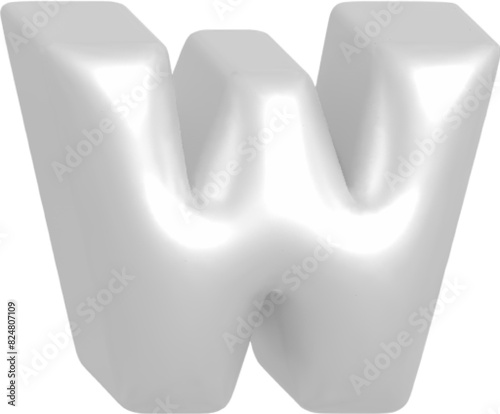 W metallic inflate balloon style alphabet
