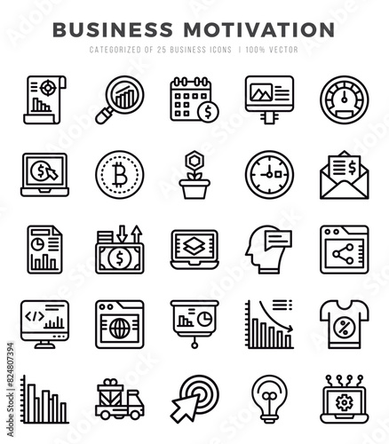 Business Motivation Icon Bundle 25 Icons for Websites and Apps