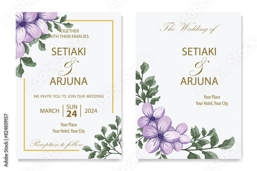 Decorative floral foliage ornamentation for wedding invitations infuses your stationery with natural elegance, evoking the romance and beauty of blooming gardens.