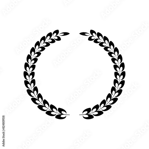Round laurel leaves , wheat wreath 