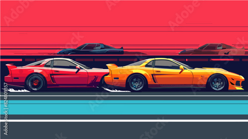 Sports cars. Street racing. Illegal racing.