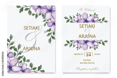 Decorative floral foliage ornamentation for wedding invitations infuses your stationery with natural elegance, evoking the romance and beauty of blooming gardens.