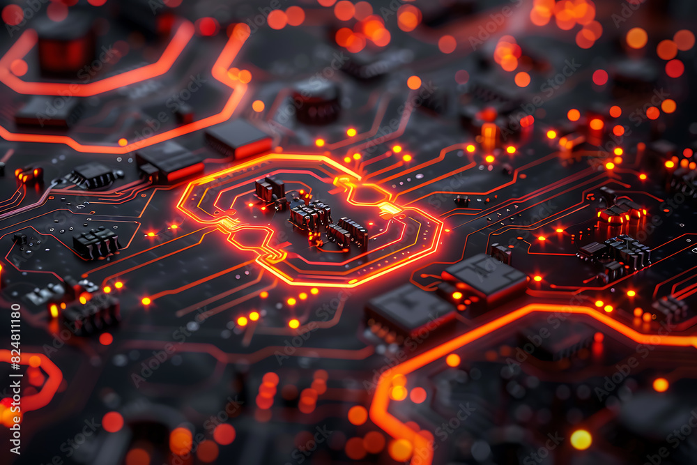An intricate abstract design featuring interconnected circuit patterns in vibrant colors, symbolizing modern technology and digital innovation An intricate abstract design featuring interconnected circuit patterns in vibrant colors, symbolizing modern technology and digital innovation