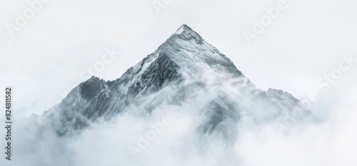 mountain peak partially obscured by clouds, symbolizing the theme The High