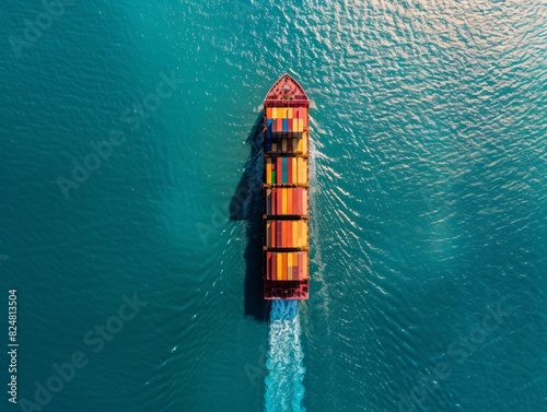 Voyage of the Mighty Container Ship: A Bird's Eye View © Paulius