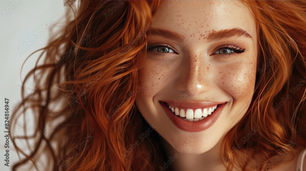 close-up of a beautiful red-haired girl. Selective focus close-up of a beautiful red-haired girl. Selective focus