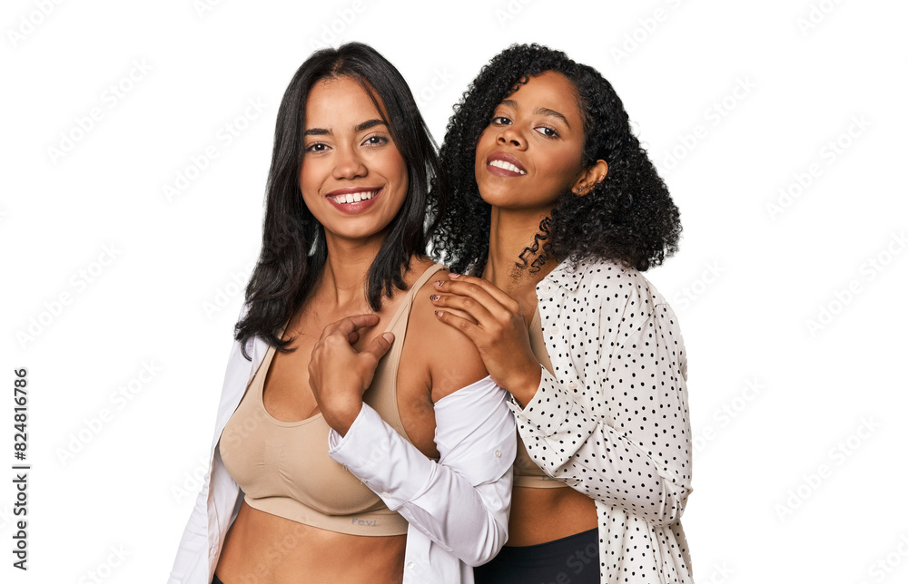 Fototapeta premium Latin women in underwear posing sensually in studio