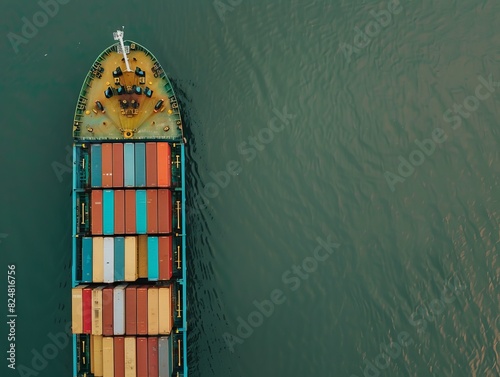 Shipping Giants: An Aerial Perspective of Cargo Containers on a Freight Ship
