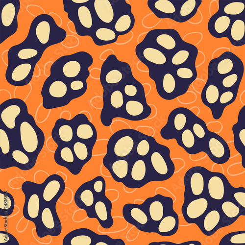 Abstract  shapes seamless pattern. Bbright color print animal skin. Fashionable predators  printable background camouflage. Vector illustration wallpaper. photo