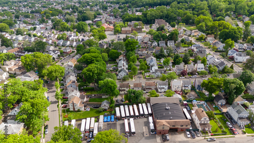 Fototapeta premium Aerial Drone of New Jersey Homes in West Orange 