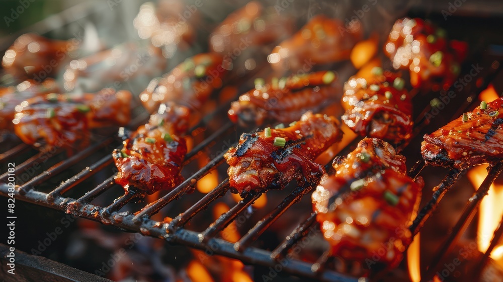 custom made wallpaper toronto digitalmage of juicy chicken wings sizzling on a barbecue grill, perfect for a game day gathering