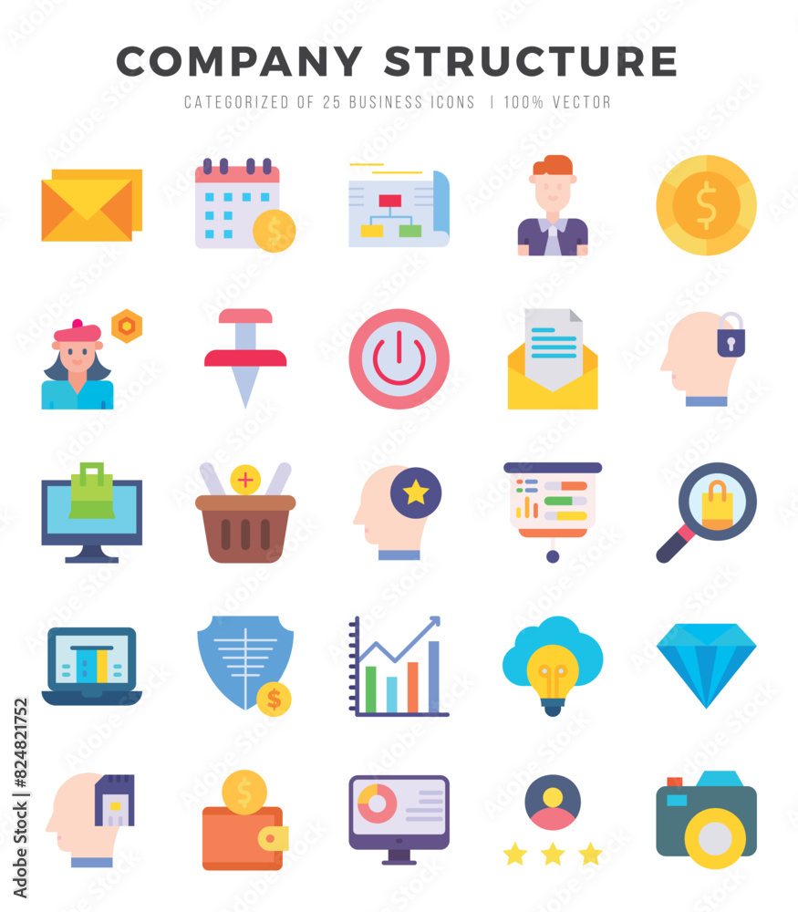 Company Structure icons Pack. Flat icons set. Company Structure collection set. Simple vector icons. Company Structure icons Pack. Flat icons set. Company Structure collection set. Simple vector icons.
