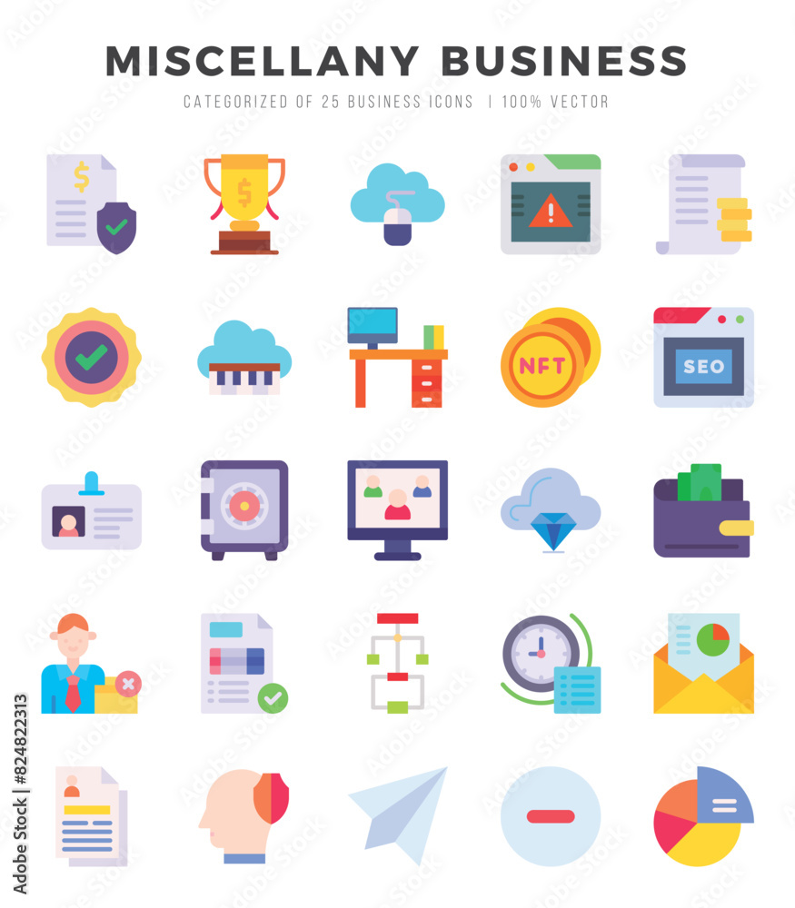 Miscellany Business icons set. Vector illustration. Miscellany Business icons set. Vector illustration.