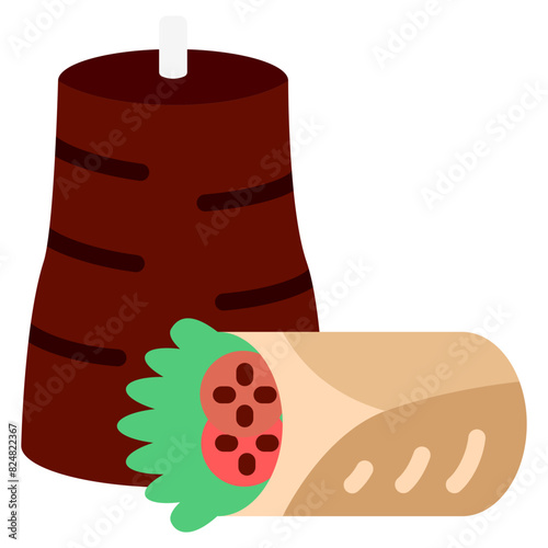 Shawarma multi color icon, related to street food theme. use for modern concept, web and app development