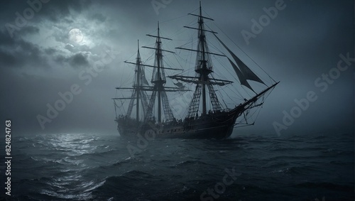 ship in the fog