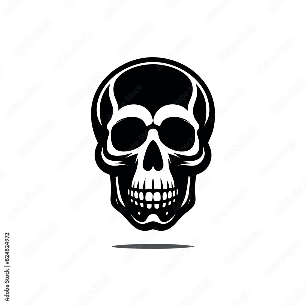 black and white illustration of a skull black and white illustration of a skull