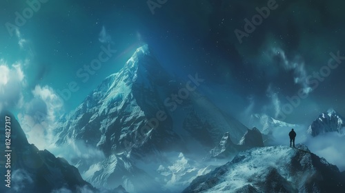 state of mind - mountain background concept with copy space