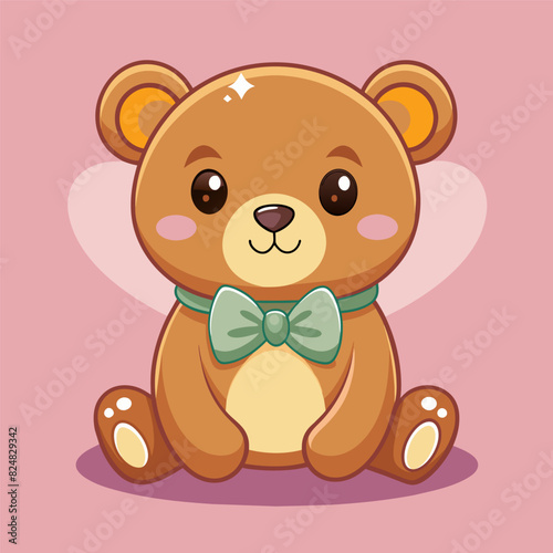 Cute Teddy Bear Drawing  Teddy Bear Colorful Flat Illustration