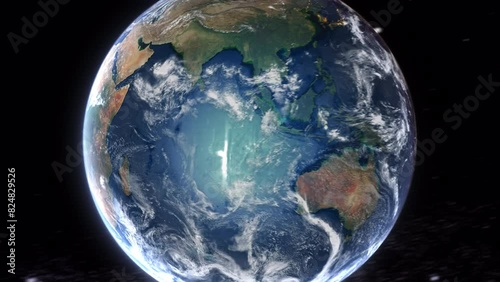 Realistic Earth From Space Zoom In Clouds Zimbabwe