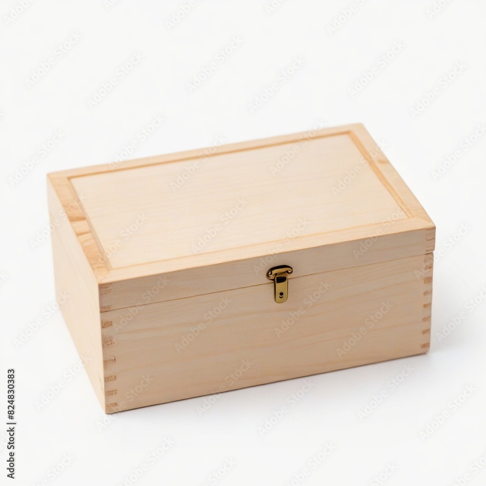 Simple wooden box on white background Simple wooden box on white background