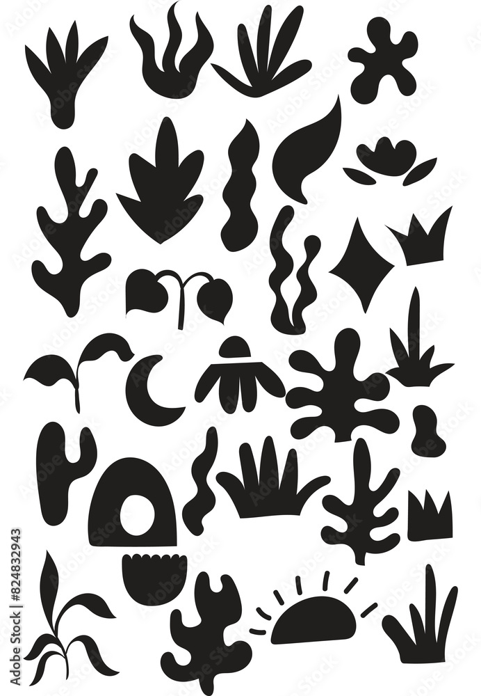 Abstract boho clip art, hand drawn set element boho vector Abstract boho clip art, hand drawn set element boho vector