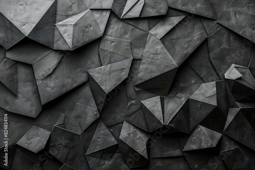 Photo of an abstract black sculptured pattern wallpaper