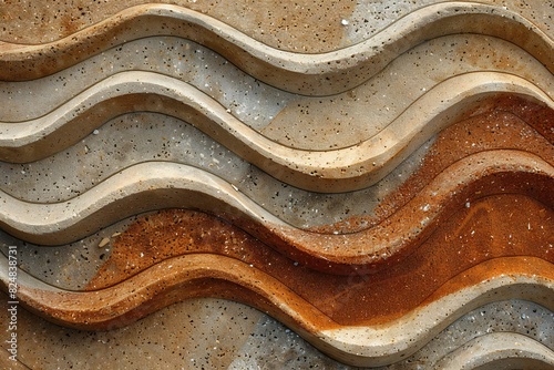 Brown and brown wavy pattern in the sand in moroquio, bolivia photo