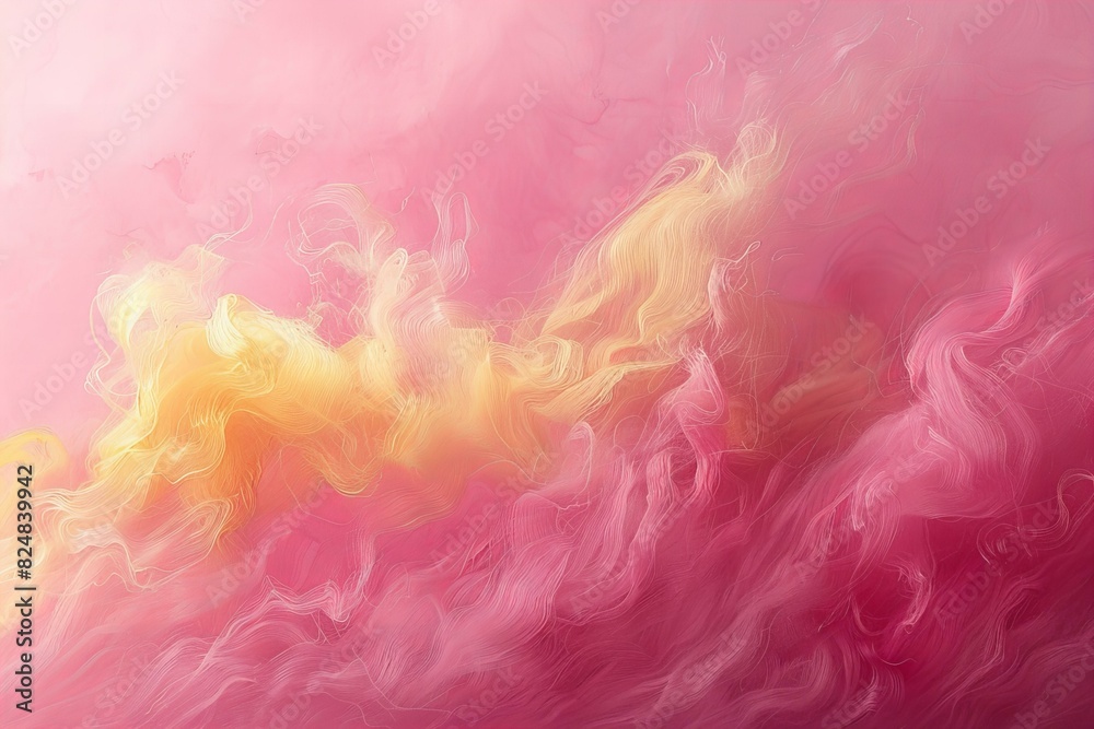 Featuring a pink and yellow abstract painting background, high quality, high resolution
