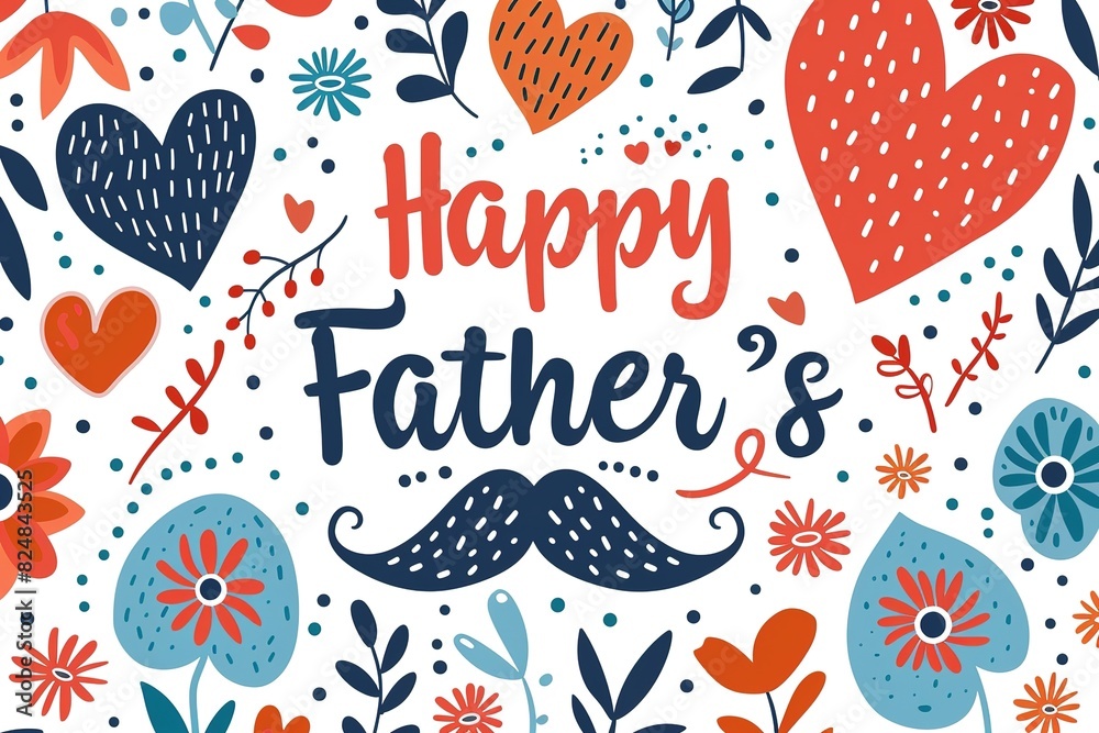 A Father's Day card featuring a mustache and hat, perfect for celebrating dad's special day. A Father's Day card featuring a mustache and hat, perfect for celebrating dad's special day.