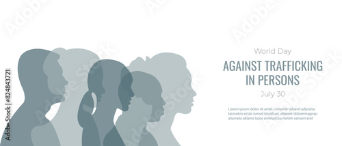World Anti-Trafficking Day banner.Vector illustration.