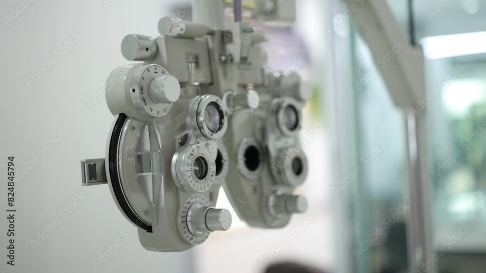 Phoropter eye test in optical store 