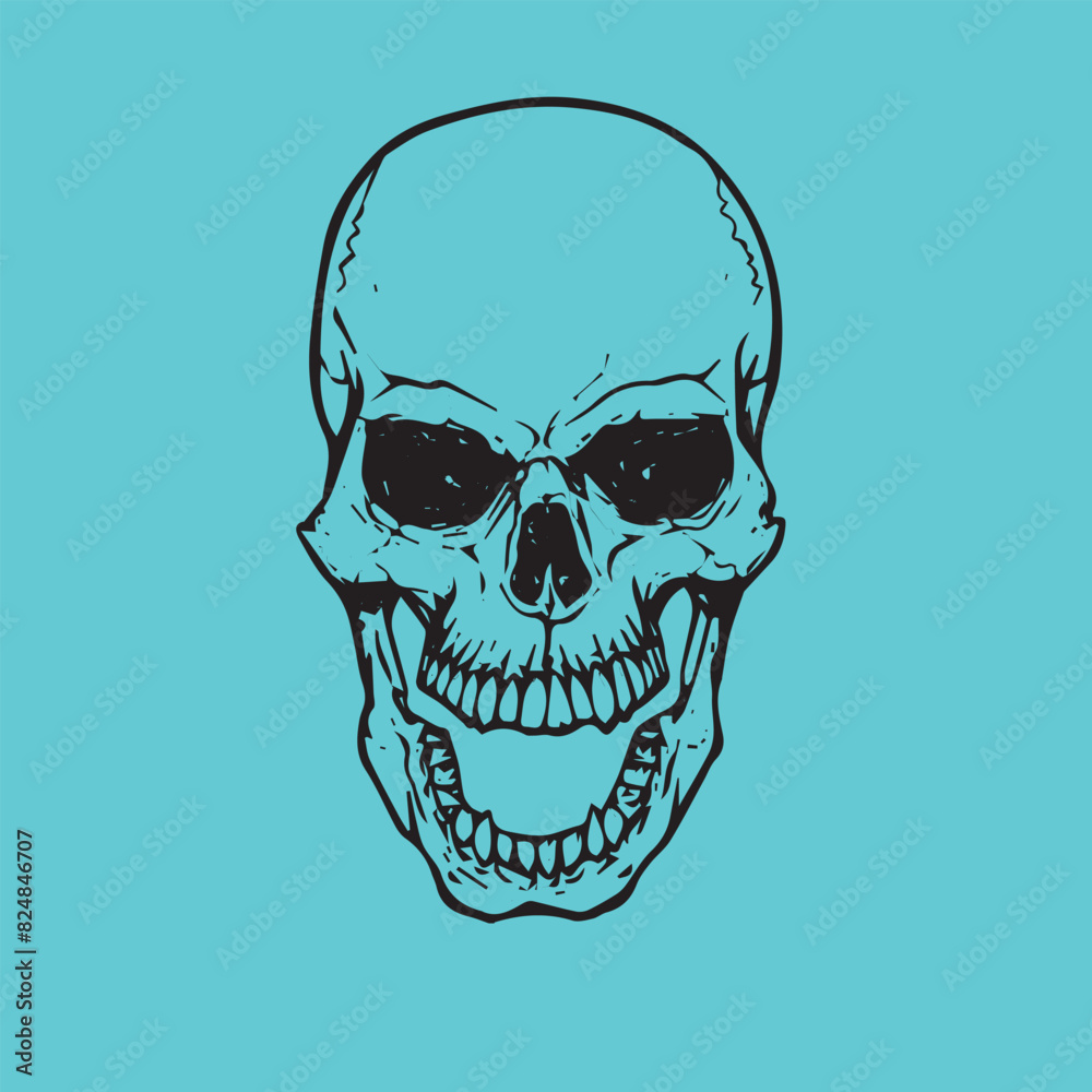 Fototapeta premium teschio con la bocca aperta