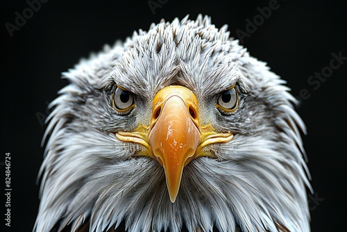 Illustration of  portrait of an eagle is put on black background