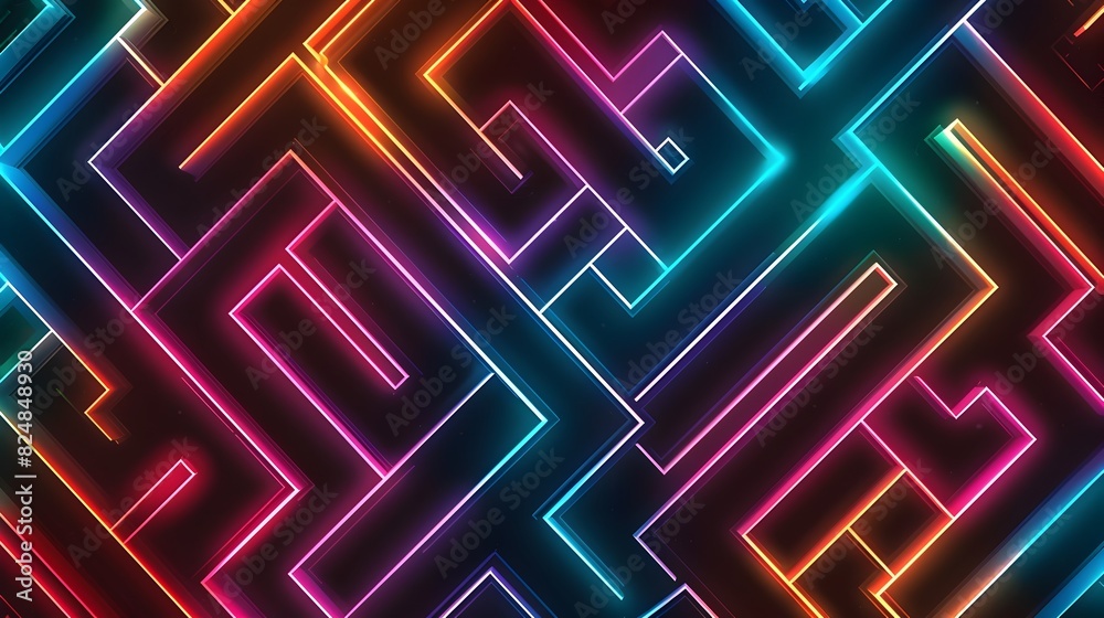 Mesmerizing Neon Geometric Maze Backdrop for Modern Digital Designs and Artworks with Vibrant Colors and Futuristic Aesthetic description This Mesmerizing Neon Geometric Maze Backdrop for Modern Digital Designs and Artworks with Vibrant Colors and Futuristic Aesthetic description This