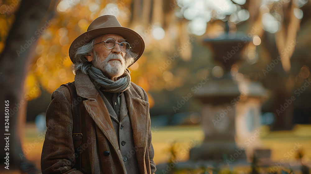 Old Man in a Coat visit park